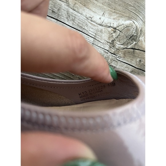 Women Cole Haan Air Tali US 5,5 Purple Patent Leather Peep Toe Wedge Heels - Picture 7 of 11